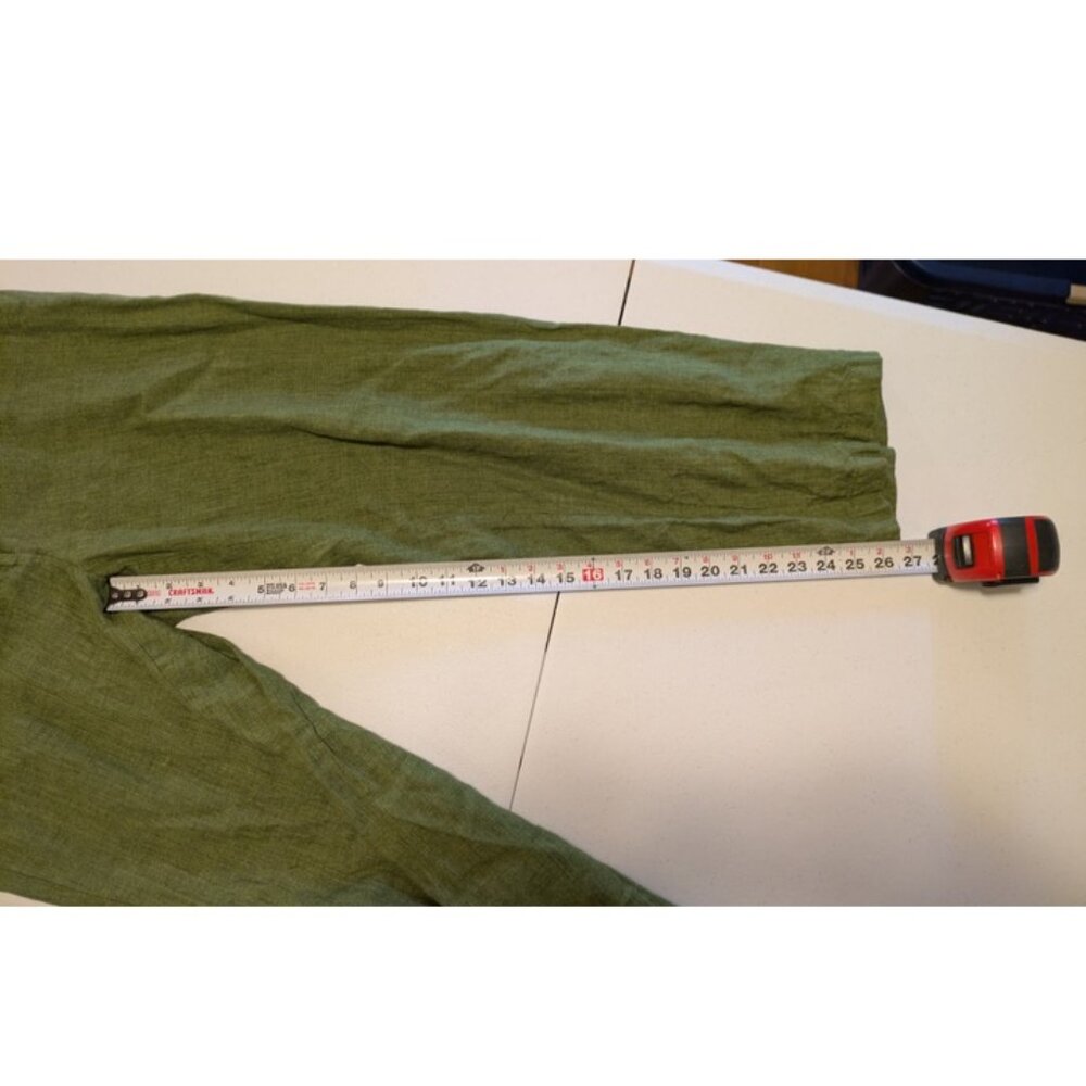 Eileen Fisher Green Linen Cropped Pants Medium - Picture 6 of 9